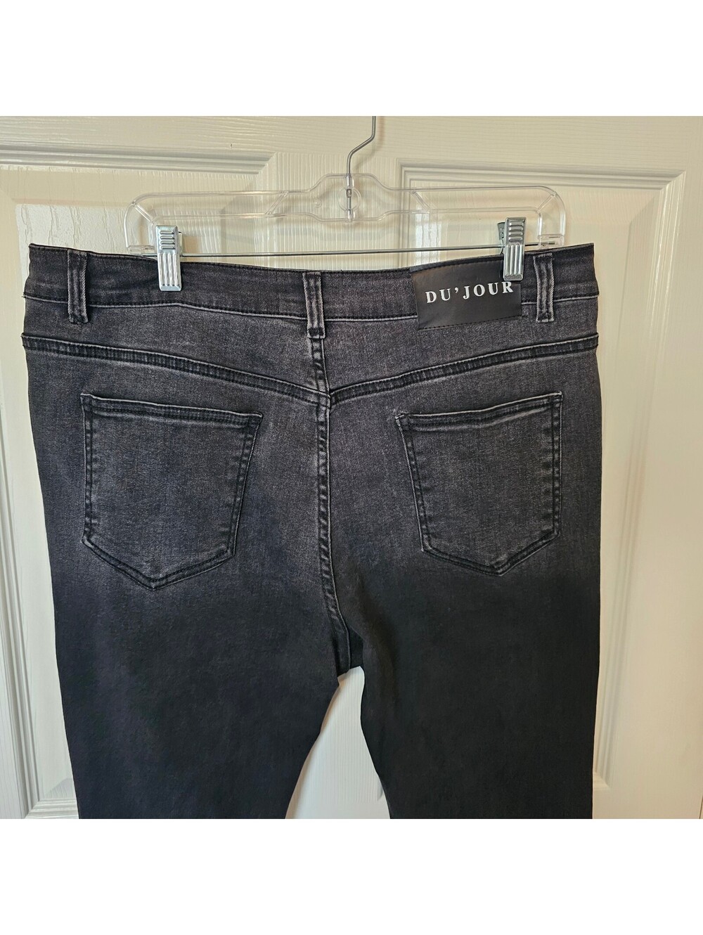 Du'Jour France Mens Streetwear Stacked Two-tone Black Jeans size 38 - Picture 3 of 8